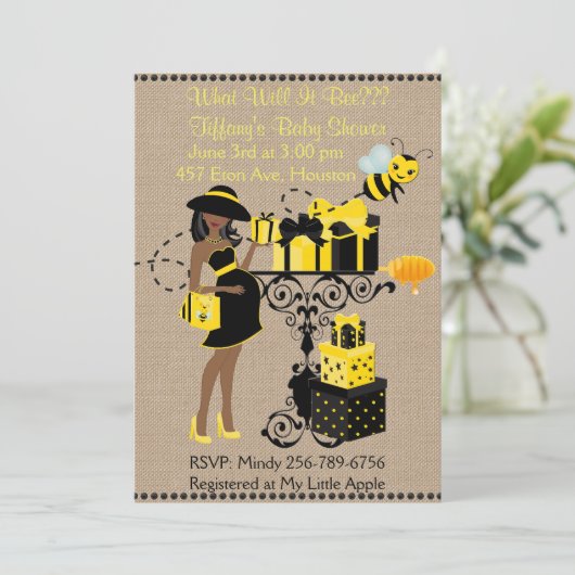 Wat Zal Het Zijn Afro-Amerikaanse Baby Reveal Kaart (Staand voorkant)