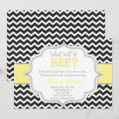 Wat zal het zijn? Chic Chevron Baby shower nodigt  Kaart (Voorkant / Achterkant)