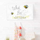 Wat zal het zijn Gender Reveal White Baby shower Spandoek (Insitu)
