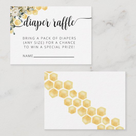 Wat zal het zijn luier Raffle Enclosure Kaart. Informatiekaartje (Voorkant / Achterkant)