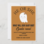 Wat zal ons baby spookboek gender onthullen partij kaart (Voorkant)