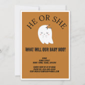 Wat zal ons baby spookboek gender onthullen partij kaart (Achterkant)