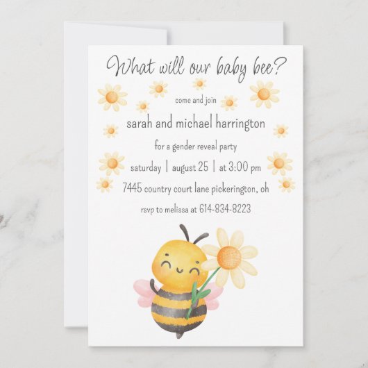 Wat zal onze Baby zijn Gender Onthulling Party Kaart (Voorkant)