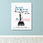 Wat ze ook doet, ze is een onschatbare politieke canvas afdruk (Insitu (Houten vloer))