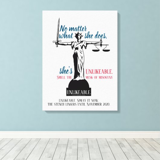 Wat ze ook doet, ze is een onschatbare politieke canvas afdruk (Insitu (Houten vloer))