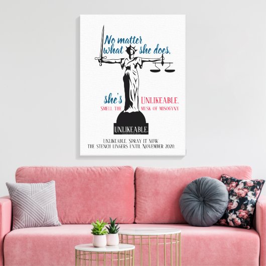 Wat ze ook doet, ze is een onschatbare politieke canvas afdruk (Insitu (Woonkamer))