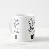 Wat ze schreef over Vrouw Auteur Motto Koffiemok (Voorkant links)