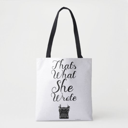 Wat ze schreef Slogan Auteur motto Tote Bag (Voorkant)