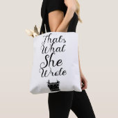Wat ze schreef Slogan Auteur motto Tote Bag (Dichtbij)