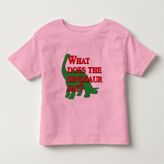 Wat zegt de dinosaurus? kinder shirts (Voorkant)