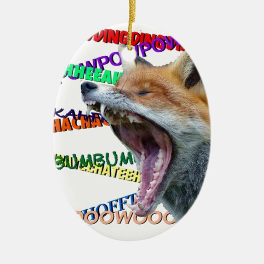 Wat zegt de Fox? Keramisch Ornament (Voorkant)
