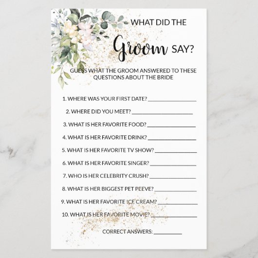 Wat zegt de Groom kruidenspel en groen-spel? Flyer (Voorkant)