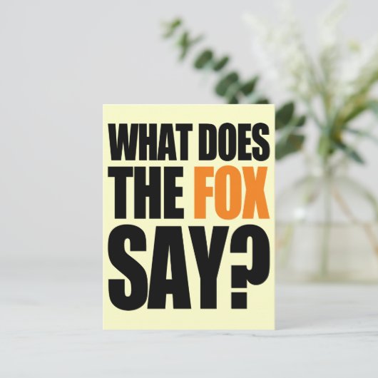 Wat zegt de vos? briefkaart (Staand voorkant)