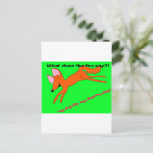 Wat zegt de vos? briefkaart (Staand voorkant)