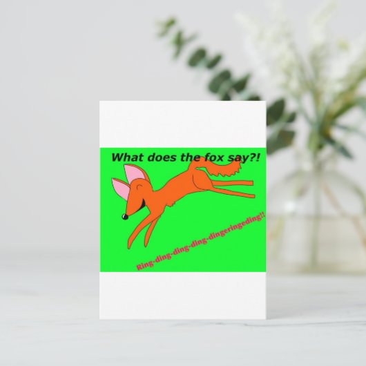 Wat zegt de vos? briefkaart (Staand voorkant)