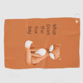 Wat zegt de vos? golfhanddoek (Horizontaal)