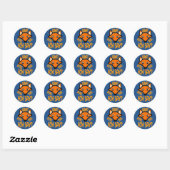 Wat zegt de vos? ronde sticker (Vel)
