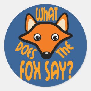 Wat zegt de vos? ronde sticker