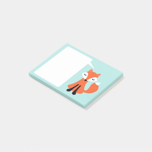 Wat zegt de vossen witte-spraakbel? post-it® notes (Schuin)