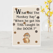 "Wat zei de aap" Humoristisch wenskaart Kaart (Gele Bloem)