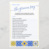 Wat zei de bruidegom Blue Tegels Vrijgezellenfeest (Voorkant)