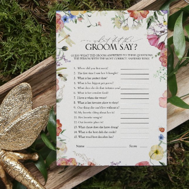 Wat zei de bruidegom geperste bloemen douche spel (Bridal Shower Game!)