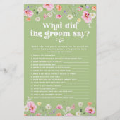 Wat zei de bruidegom salie groen wildflower spel (Voorkant)