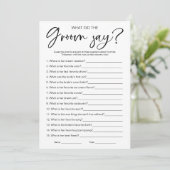 Wat zei de bruidegom Vrijgezellenfeest spel Kaart (Staand voorkant)