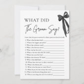 Wat zei de bruidegom Vrijgezellenfeest spel Kaart (Voorkant)