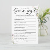 Wat zei de bruidegom Vrijgezellenfeest spel Kaart (Staand voorkant)