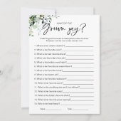 Wat zei de bruidegom Vrijgezellenfeest spel Kaart (Voorkant)