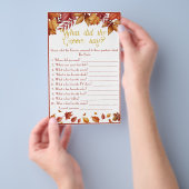 Wat zei de Groom? Herfst Vrijgezellenfeest Game Flyer (Hand)
