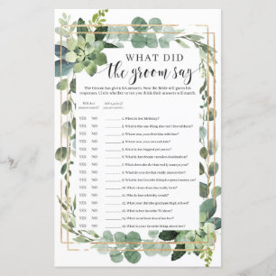Wat zei de groom over spel succulent boho?