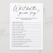 Wat zei de Groom over Vrijgezellenfeest? Programmakaart (Voorkant)