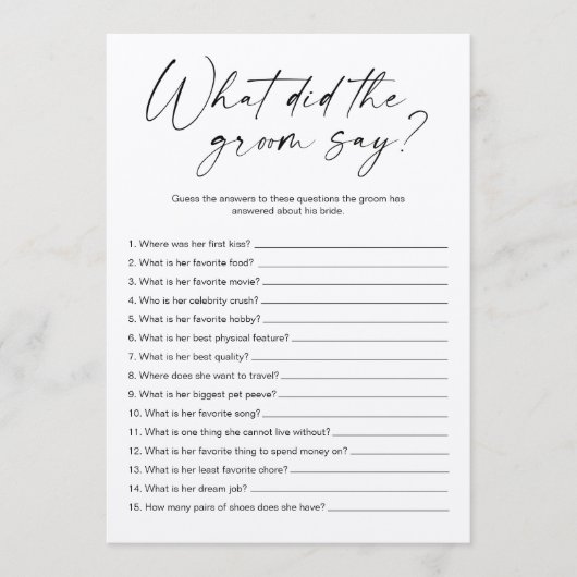 Wat zei de Groom over Vrijgezellenfeest? Programmakaart (Voorkant)