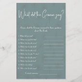 Wat zei de Groom? Shower Game Flyer (Voorkant)