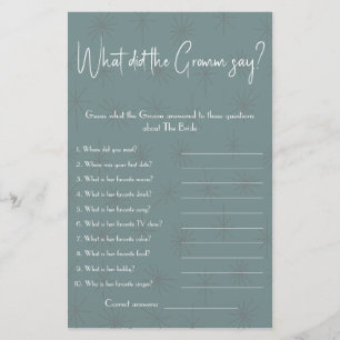 Wat zei de Groom? Shower Game Flyer