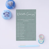 Wat zei de Groom? Shower Game Flyer (Enkel)