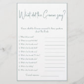 Wat zei de Groom? Shower Game Flyer (Voorkant)