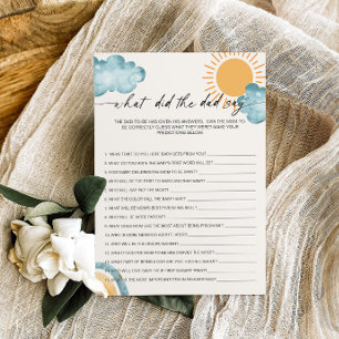 Wat zei de papa baby shower spelkaart kaart