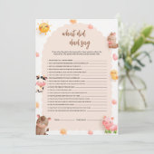 Wat zei de vader Baby shower Game Kaart (Staand voorkant)