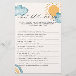 Wat zei de vader Baby shower spel Kaart