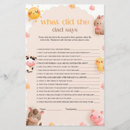 Wat zei de vader dat boerderijdieren Baby shower s