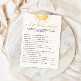 Wat zei de vader over het Baby shower Sunshine? Kaart