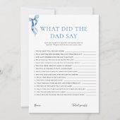 Wat zei de vader Pastel Blue Bow Baby shower Kaart (Voorkant)