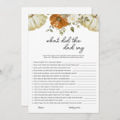 Wat zei de vader Pumpkin Baby shower Game Kaart (Voorkant / Achterkant)