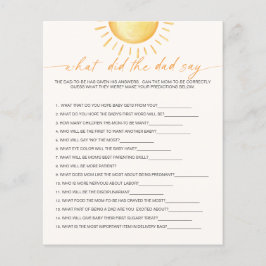 Wat zei de vader Sunshine Baby shower spel