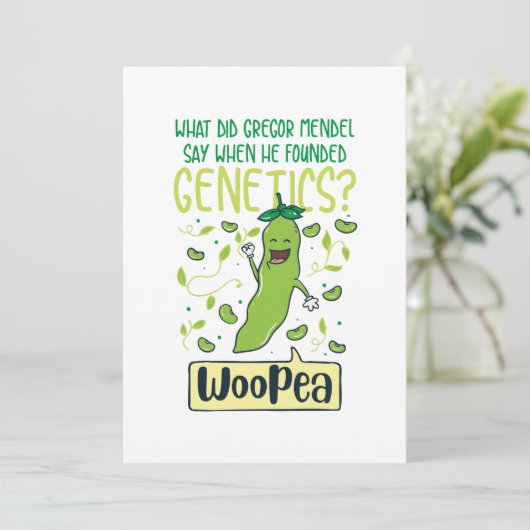 Wat zei Gregor Mendel toen hij Genetisch vond? Bedankkaart (Staand voorkant)