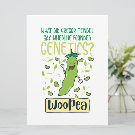 Wat zei Gregor Mendel toen hij Genetisch vond? Save The Date (Staand voorkant)