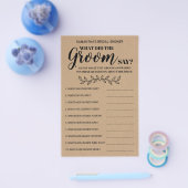 Wat zei Groom Rustic Vrijgezellenfeest Game Kaart? Flyer (Enkel)